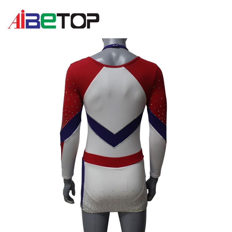 チアリーディング衣装 赤白 赤白チアリーディング制服セクシーチアリーダーコスチューム女性