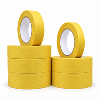HEXING 80 ° Ruban de masquage en papier crépon jaune C, sans résidus de solvant ni de caoutchouc, pour peinture automobile, vente en gros