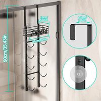 Porte-serviettes mural 5 niveaux en fer thermolaqué pour salle de bain et rangement de placard, étagère métallique avec panier