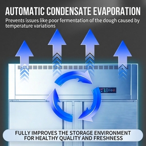 <span class=keywords><strong>Armoire</strong></span> de congélation en acier inoxydable à double/quatre portes, à refroidissement par air, sans givre, avec bac de rangement intégré pour le pain et les gâteaux - Product Image 3