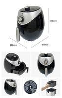 Vente en gros de friteuse à air intelligente 2.6L 3.2L Freidoras Sin Aceite friteuse électrique domestique ronde fait cuire les aliments