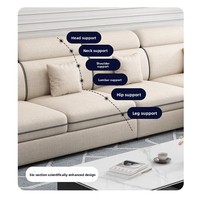 Sofá de Tela con Relleno de Esponja, Moderno y Sencillo, Tecnología Sin Enjuague, en Forma de L, Ajustable, Tamaño Pequeño/Mediano, Modelo Guifei, ¡Gran Venta!