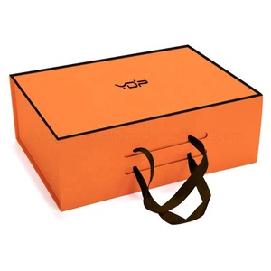 <b>Orange</b> folding <b>paper</b> box luxury magnetic <b>paper</b> box handbag packaging gift box can be customized according to needs - Product Image 4