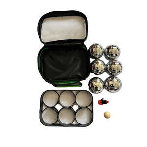Haute qualité 6 pièces pétanque Boules ensembles en plein air amusant Bocce Sport pour famille sac <span class=keywords><strong>de</strong></span> transport argent acier inoxydable sport divertissement - Product Image 2