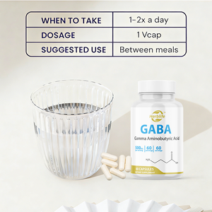 Cápsulas de GABA de Marca Privada OEM ODM - Suplemento de Aminoácidos para el Sueño, el Estado de Ánimo y el Control del Estrés, Sin Gluten, 60 Cápsulas Vegetales - Product Image 4