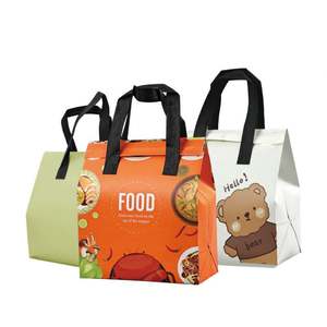 Sac isotherme jetable non tissé personnalisable, recyclable, en aluminium épais, pour la vente à emporter, le stockage à froid des aliments, les sandwichs, le pain - Product Image 1