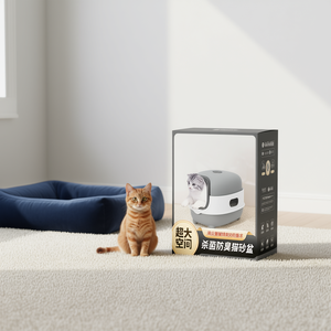 Lettiera per gatti Pawfect Model E 100L grigia rettangolare in plastica manuale per gatti - Product Image 2