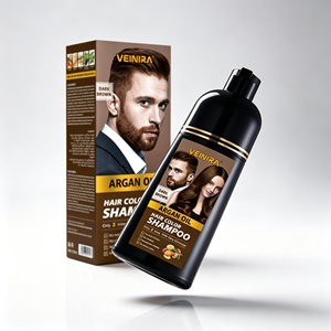แชมพูย้อมผมอาร์แกนออยล์แบบขายส่ง 3 in 1 บำรุงและเปลี่ยนสีผมสำหรับทั้งครอบครัว ปิดผมขาวทันที สีน้ำตาลเข้ม - Product Image 1