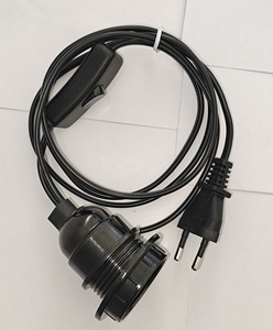 Lampe suspendue à ampoule LED avec support de lampe e27 et prise d'interrupteur en ligne avec câble en cuivre de 2*0.75mm2 pour l'Europe - Product Image 4