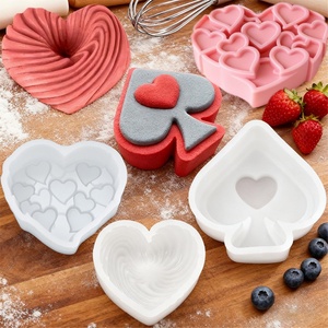 Molde de Silicona para Pastel de Mousse en Espiral con Forma de Corazón Multicapa para el Día de San Valentín, Decoración DIY, Antiadherente y Ecológico - Product Image 1
