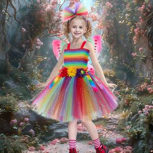 Robes de princesse féeriques HP pour filles, costumes de fête d'anniversaire pastel, ailes de papillon pour enfants, ensemble de déguisements, tenue de tutu d'Halloween - Product Image 2
