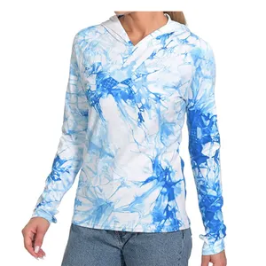 Custom large manica lunga spf upf 50 uv protezione solare magliette donna abbigliamento sportivo da pesca abbigliamento da pesca