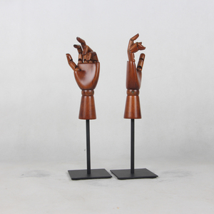 Parrucca di Vendita calda Cappello di Visualizzazione di <span class=keywords><strong>Legno</strong></span> Del Grano scuro Mannequin Testa e la mano di visualizzazione - Product Image 3