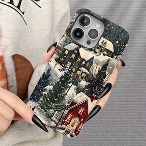 Custodia per telefono Anti-caduta 2-in-1 a tema natalizio 'cabina dopo una forte neve', adatta a tutti i modelli di Iphone - Product Image 2
