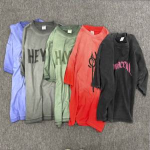 Camiseta recortada de gran tamaño de nuevo diseño 2024, camisetas lavadas minerales con serigrafía personalizada - Product Image 3