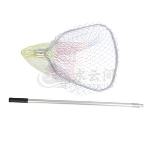 Shuiyunjian Épuisette de pêche à trois voies couleur naturelle, tête de filet détachable, <span class=keywords><strong>manche</strong></span> en aluminium, maille de 8 mm, perche télescopique - Robuste - Product Image 4