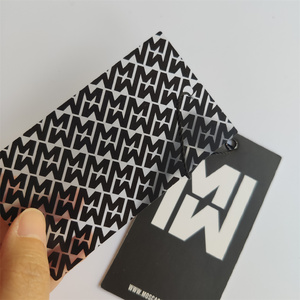 Thời trang tùy chỉnh hangtags cho quần áo PVC đen nhựa đu vé treo tag nhãn etiqueta colgante de ropa - Product Image 2