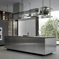 Armoire de cuisine BAINENG, style industriel, acier inoxydable, couleur d'origine, design pour toute la maison, résistance et durabilité, design moderne