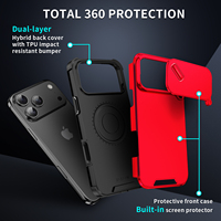 Coque de téléphone de Protection d'objectif coulissant d'armure antichoc pour IPhone 17 Air 16E 15 14 Plus 13 12 11 Pro Max Coque de couverture rigide