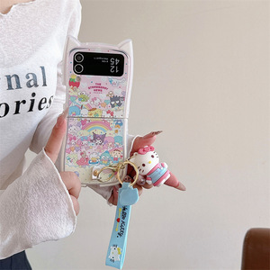 Per Samsung Z Flip 6 custodia del telefono cellulare cartone animato carino Sanli Samsung cat orecchio con ciondolo cover protettiva per Samsung Z Flip 5 4 3 - Product Image 6