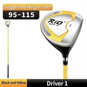 Clubs de <span class=keywords><strong>golf</strong></span> jaunes pour enfants, driver à lancement élevé, contrôle facile, clubs de <span class=keywords><strong>golf</strong></span> stables avec tête en graphite pour l'entraînement et les sports de plein air - Product Image 1