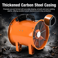 Ventilateur axial portable LONGWELL de 10 à 14 pouces, résistant à la chaleur, 2000 CFM, souffleur axial, ventilateur d'évacuation pour l'extraction de poussière, de fumée et d'air industriel