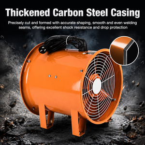 Ventilateur axial portable LONGWELL de 10 à 14 pouces, résistant à la chaleur, 2000 CFM, souffleur axial, ventilateur <span class=keywords><strong>d</strong></span>'évacuation pour l'extraction de poussière, de fumée et <span class=keywords><strong>d</strong></span>'<span class=keywords><strong>air</strong></span> industriel - Product Image 4