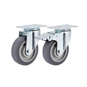 Ruedas giratorias silenciosas de caucho TPR de 3 y 4 pulgadas, tamaño mediano, para carritos de 5 pulgadas, carritos de mano y carritos de transporte para puestos al aire libre - Product Image 1