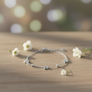 Amy Amy Star <b>Charm</b> Bracelet 925 Silver Chain Minimalist Women's Everyday Wear - Product Image 2