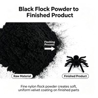 Fibre de flocage électrostatique en nylon 0,6 mm, teinte, finition mate, pour flocage de décorations de Noël en forme d'araignée