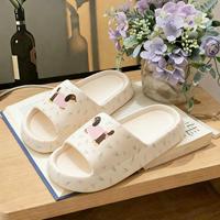 Mules d'été minimalistes EVAins avec imprimé Teckel, semelle épaisse absorbante, bout ouvert, pour adultes, usage domestique
