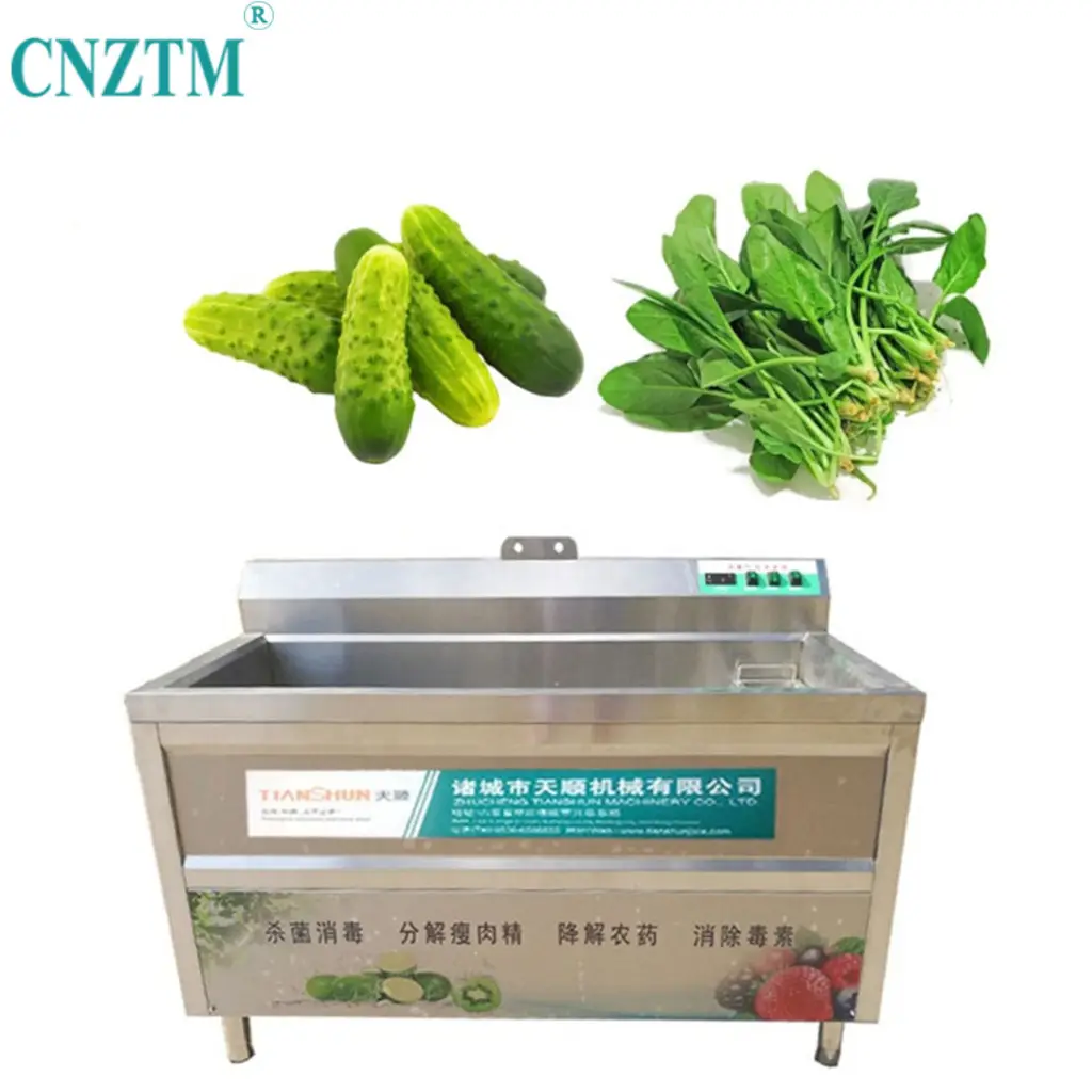 Tomato Spinach Cabbage Washer Machine Vegetable Washer Fruit Washing Machine With Bubble Ozone For Restaurant