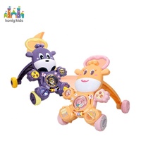 Marche-bébé musical et éducatif avec roues, jouet à pousser en forme d'animal mignon pour tout-petits, trotteur évolutif pour nourrissons