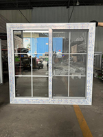 Porte coulissante horizontale contemporaine en PVC composite à double vitrage, anti-ouragan, insonorisée, avec moustiquaire magnétique