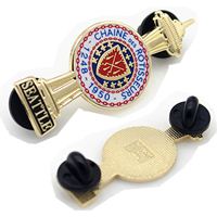 Badge en émail personnalisé par le fabricant, style Feng Shui traditionnel, avec fermoir papillon en métal et impression typographique, pour objets d'art et de collection