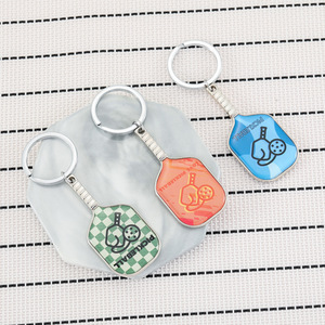 Pendentif créatif en alliage de zinc en forme de raquette de pickleball, porte-clés de sport DIY pour les fans de sport, souvenir de tournoi, cadeau - Product Image 2