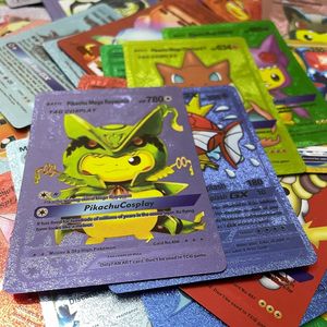 Cartes TCG de jeux de cartes à collectionner <span class=keywords><strong>poke</strong></span>-mon, or, rose, vert, bleu, feuille d'aluminium, Collection Ultra Rare, cartes de base Vmax <span class=keywords><strong>V</strong></span> EX GX - Product Image 6