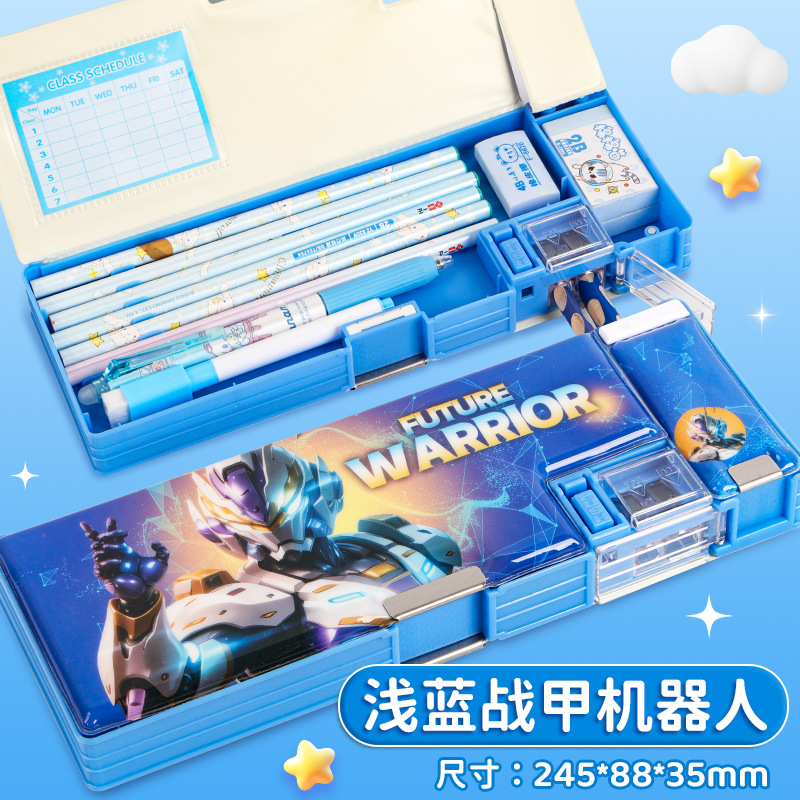 1817 azul claro mecha Guerrero caja de lápices