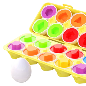 Giocattoli <span class=keywords><strong>Montessori</strong></span> Personalizzati in Plastica a Forma di Uovo, Classificatore di Colori e Forme per Bambini e <span class=keywords><strong>Giochi</strong></span> in Famiglia - Product Image 1
