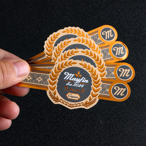 طباعة مخصصة بالجملة صديقة للبيئة على ورق مطبوع بالذهب البارز وتأثيرات هولوغرافية، لاصق متين مقاوم للزيوت للأغذية - Product Image 2