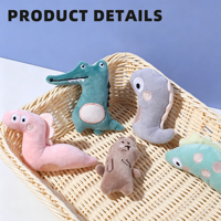 Pawstar Mini Ensemble de jouets en peluche pour animaux de compagnie, rembourrés en coton PP, doux, en forme d'animaux (dinosaure, crocodile), pour chatons (jouets de dentition), contient de la catnip, vente en gros