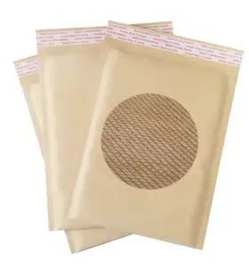 Enveloppes à bulles en papier Kraft, lot de 50, biodégradables en nid d'abeille, pour courrier, emballage anti-chocs, expédition