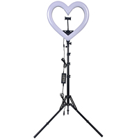 Offre Spéciale Dimmable 19 pouces maquillage en forme de coeur anneau lumineux led cercle selfie anneau lumière avec support de téléphone cellulaire support de trépied, CRI>90