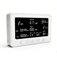 GZAIR PT02-Plus-A Moniteur de qualité de l'air intelligent WiFi 10-en-1 Détecteur de pollution intérieure CO2 CO PM2.5 PM1.0 TVOC Pollen Bruit AQI