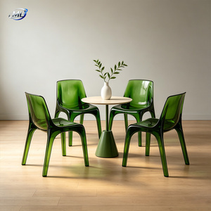 ML Transparent Tinted Resin Molded <b>Chair</b> Postmodern Living Room Furniture Solid Back Stackable Modern Design Home Furniture - Product Image 3