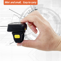 Symcode MJ-R30 Mini Lector de Códigos de Barras Inalámbrico USB, Escáner Portátil de Códigos QR 1D y 2D para Anillo, para Aplicaciones de Escaneo