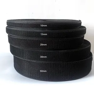 Velcroes selotip poliester kait dan Loop hitam disesuaikan digunakan tas dan sepatu serbaguna kualitas 100% nilon merekat sendiri Rohs