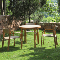 Meubles de jardin modernes résistants aux intempéries, table d'appoint, cadre en aluminium, surface en céramique, verre trempé, cour, hôtel