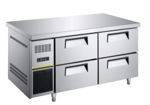 Nuelead NE-974 Digital Display Durable Frost-Free Prep Table Undercounter Fridge Freezer Wheels Double Doors 290L Energy Star - Product Image 6