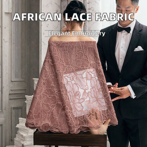 Tissu en dentelle africaine, dernières tendances pour les mariages, broderie, dentelle française, tissu en maille à paillettes - Product Image 2